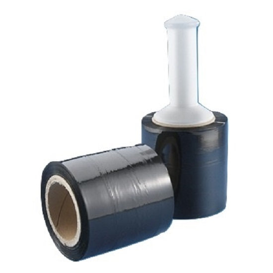 5" in. x 1000FT 80 Gauge High Performance Stretch Shrink Film Hand Wrap + Handle Black
